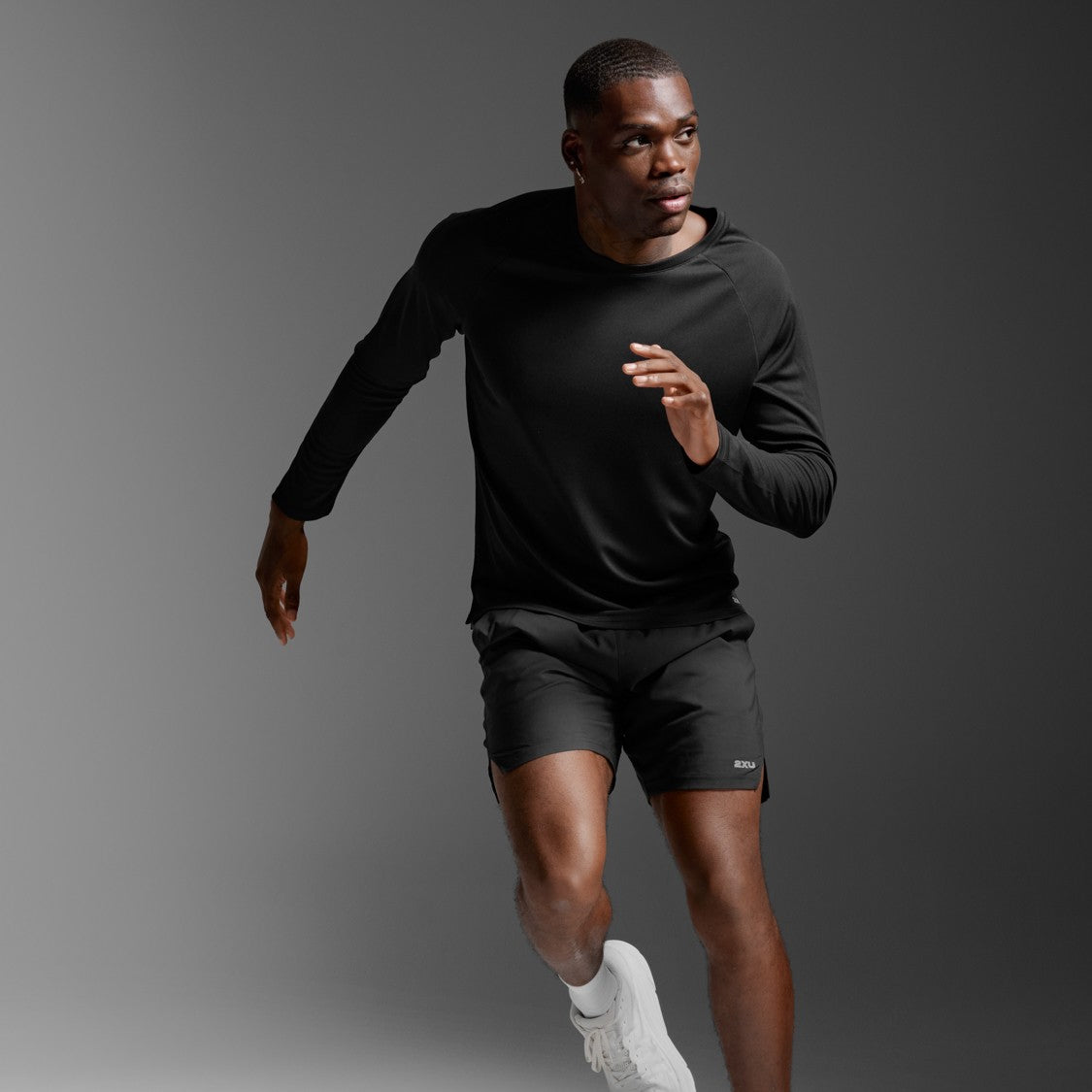 2XU Aero Mesh Long Sleeve Tee | Black / Silver Reflective | Mens