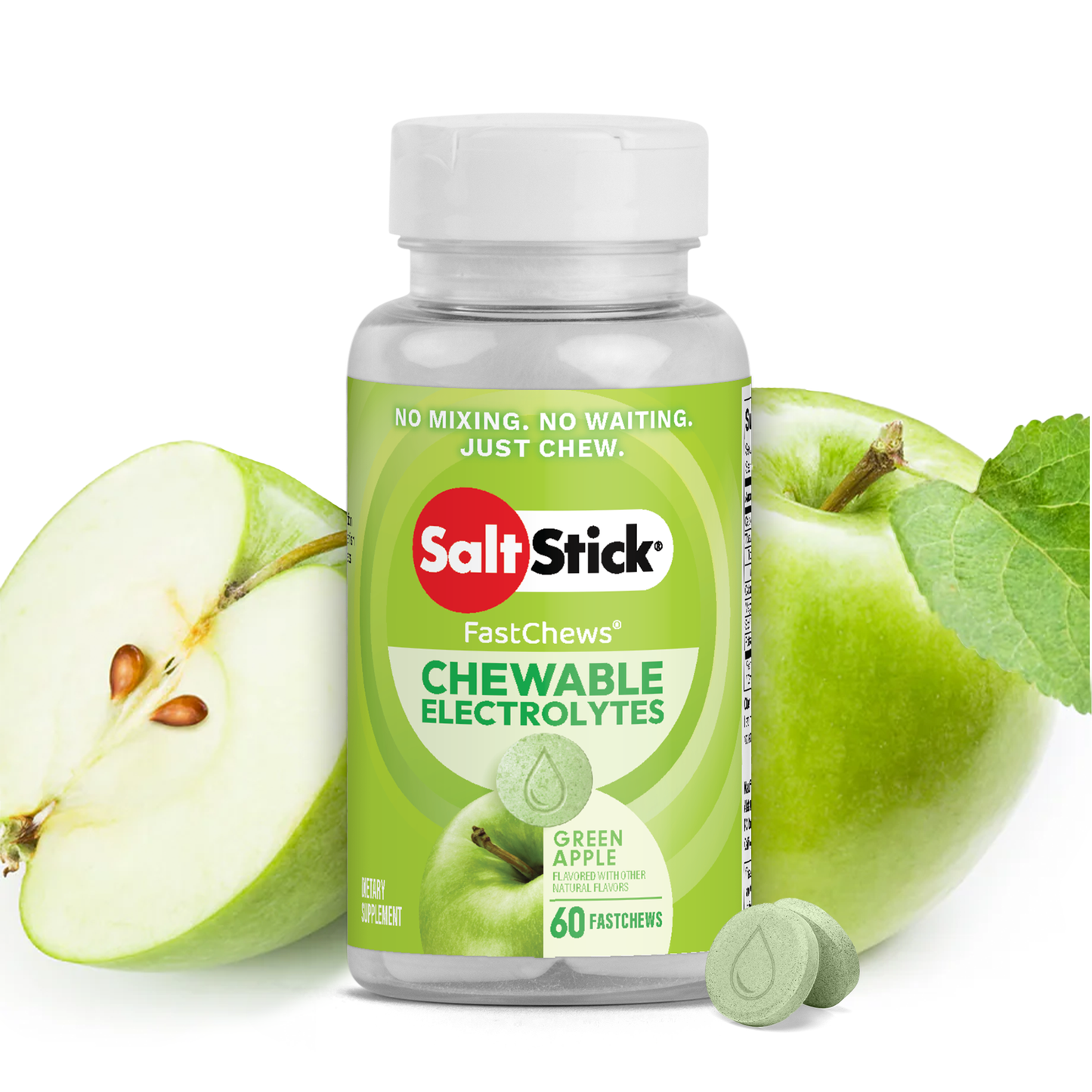 SaltStick FastChews | Green Apple | Bottle of 60