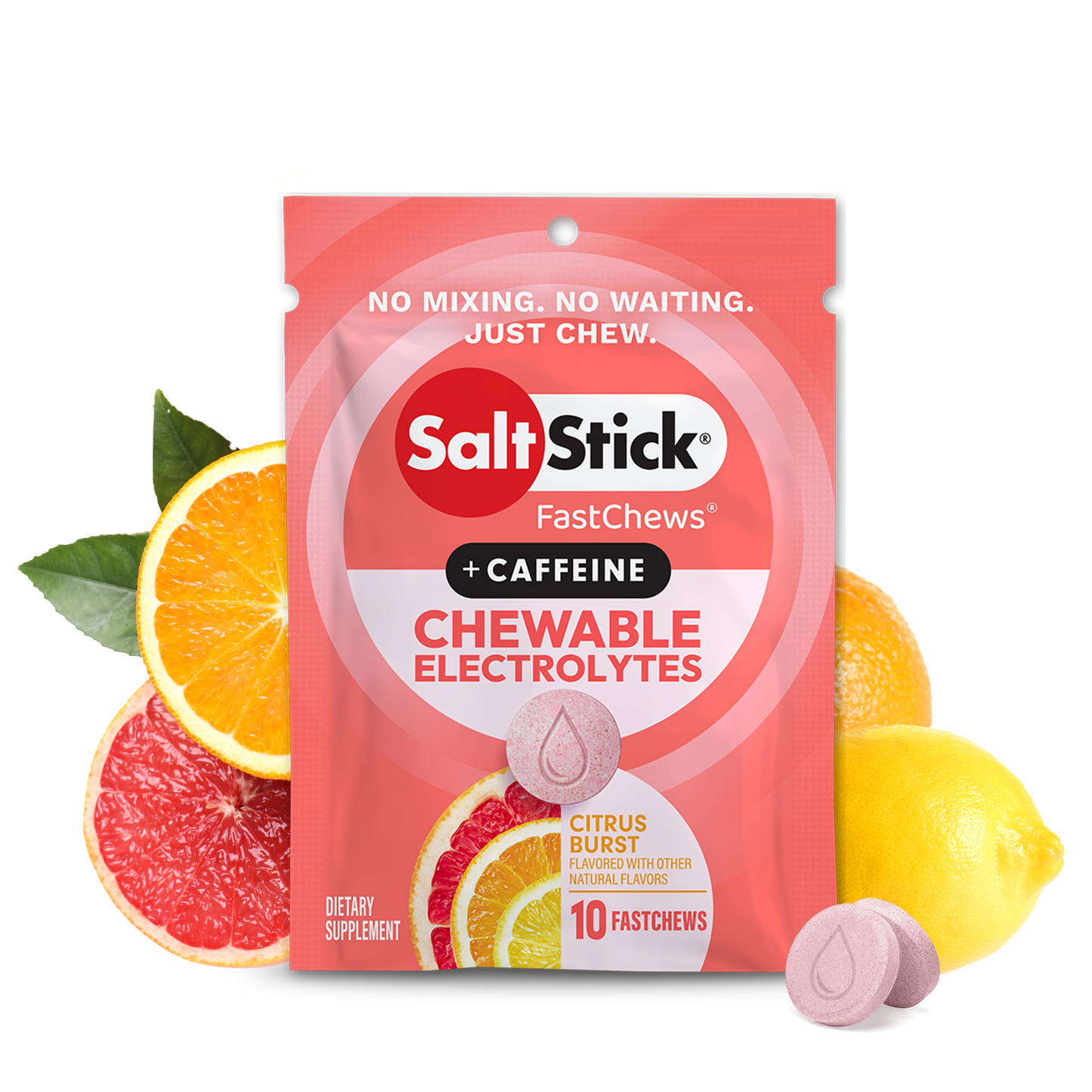SaltStick FastChews | Citrus Burst with Caffeine | 10 Pack