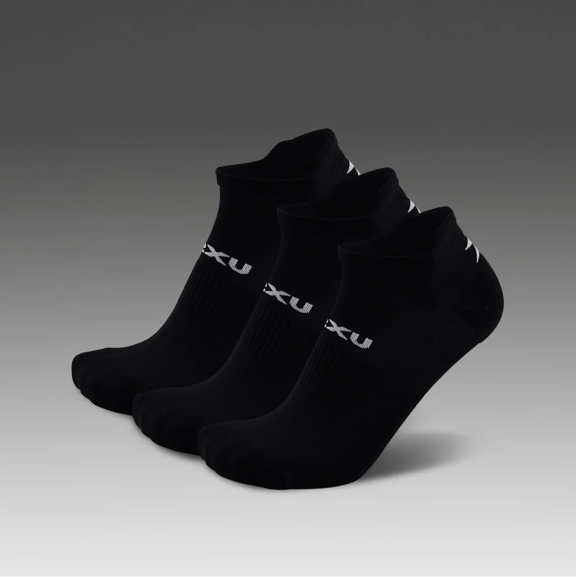 2XU Ankle Sock 3 Pack | Black / White