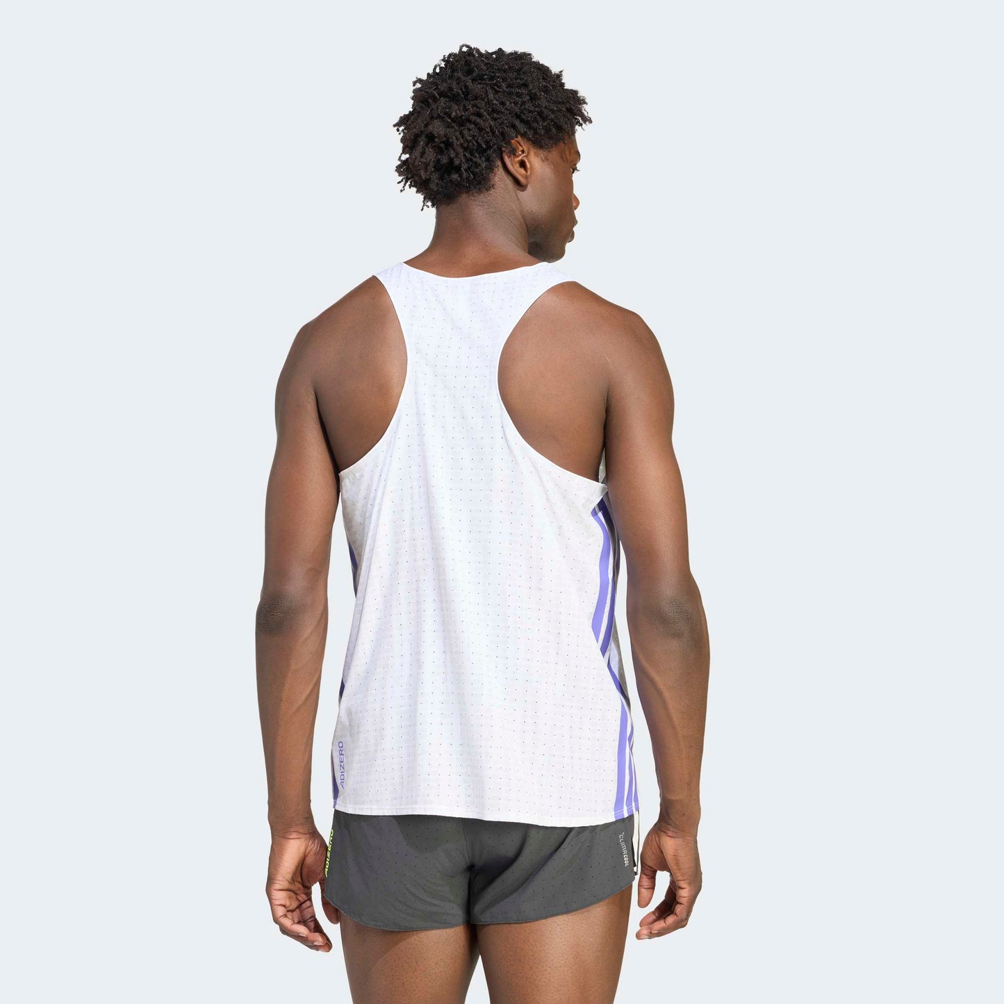 adidas Adizero Running Singlet | White / Solar Purple | Mens