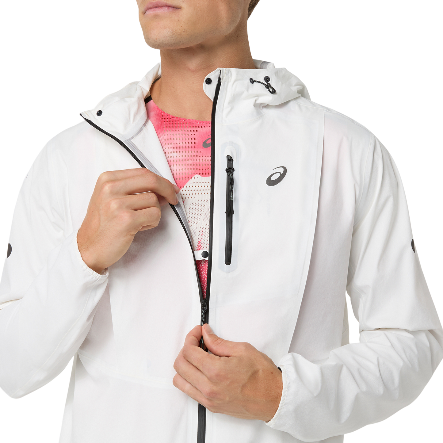 Asics Fujitrail Elite Waterproof Jacket | Cream | Mens