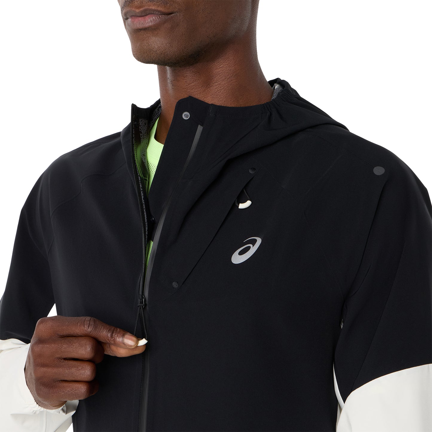 Asics Metarun Legend Waterproof Jacket | Cream / Performance Black | Mens