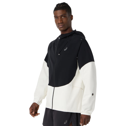 Asics Metarun Legend Waterproof Jacket | Cream / Performance Black | Mens