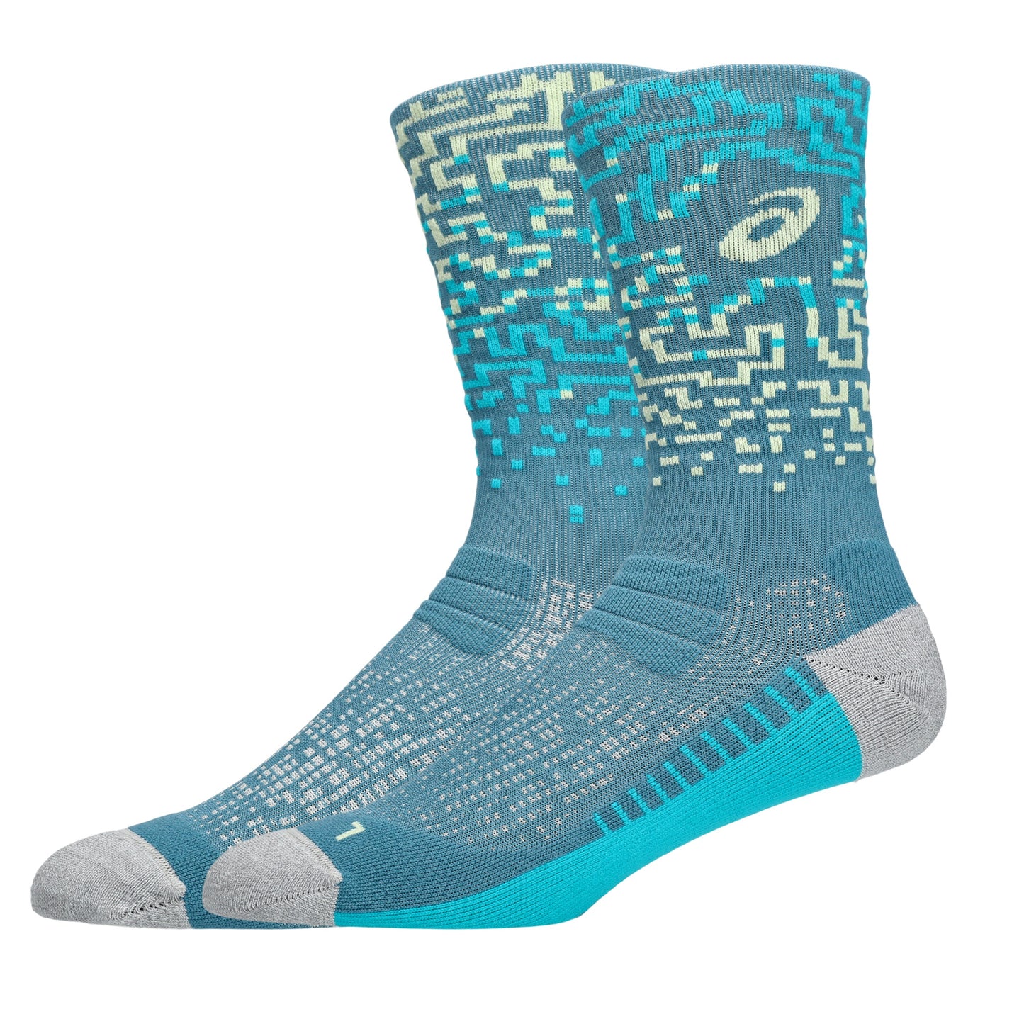 Asics Performance Run Crew Sock | Foggy Teal / Energy Aqua