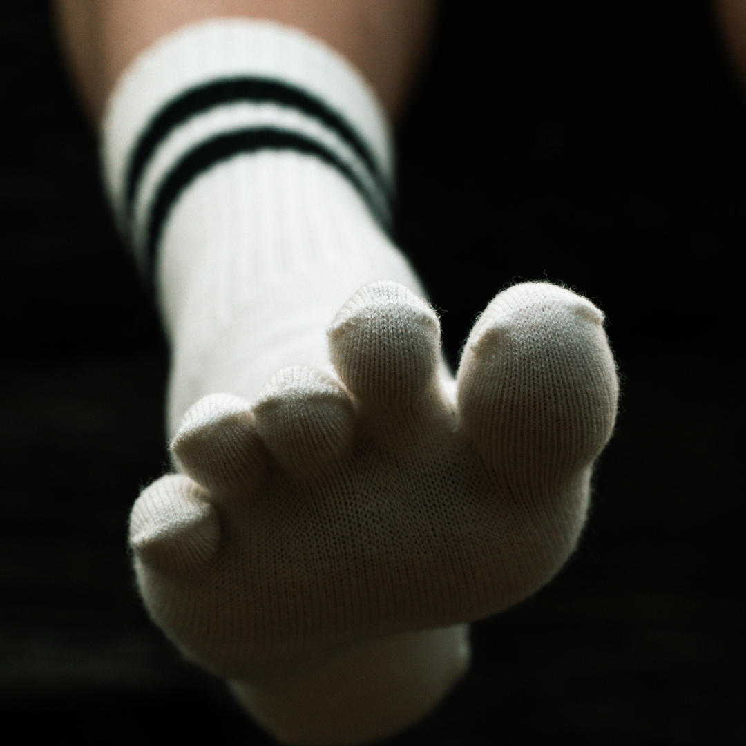 Creepers Iconic Merino Toe Socks | Crew Length | White and Black Stripes