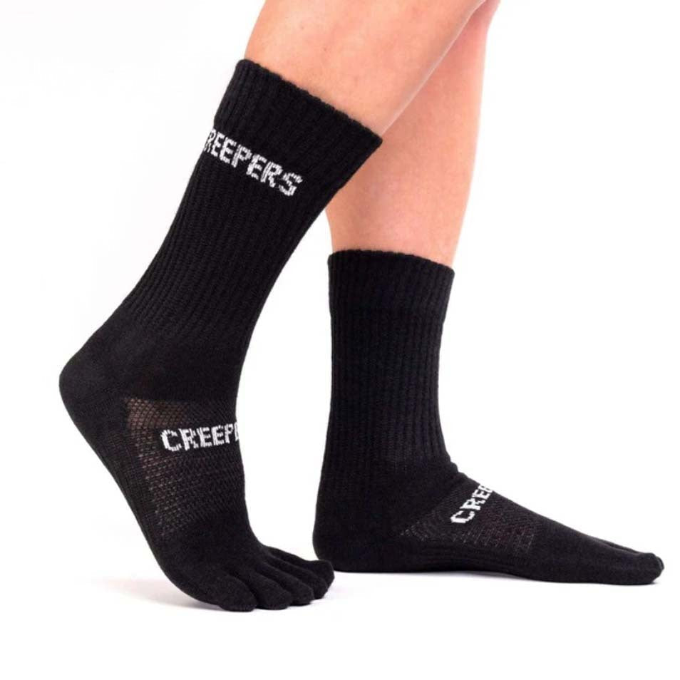 Creepers Merino Toe Socks | Crew Length | Black