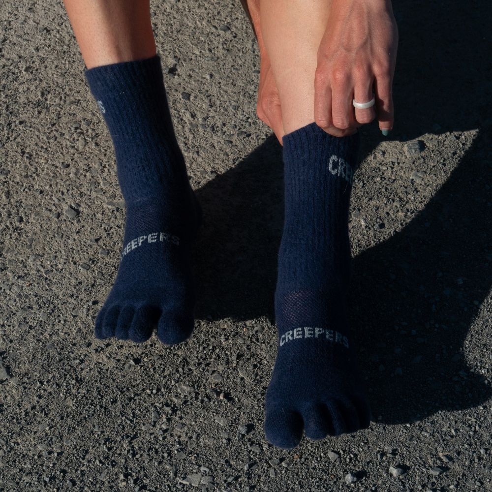 Creepers Merino Toe Socks | Crew Length | Dark Navy