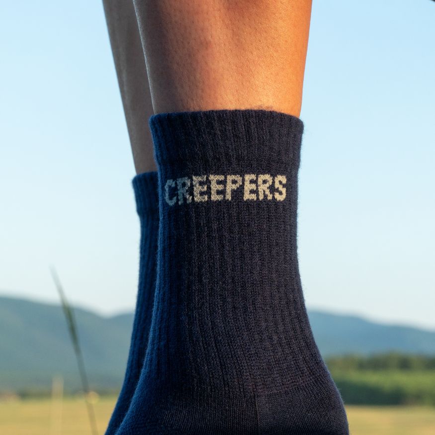 Creepers Merino Toe Socks | Crew Length | Dark Navy