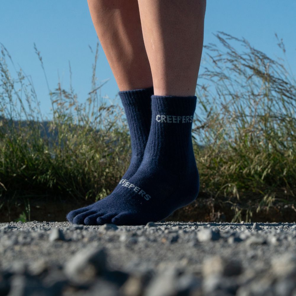 Creepers Merino Toe Socks | Crew Length | Dark Navy