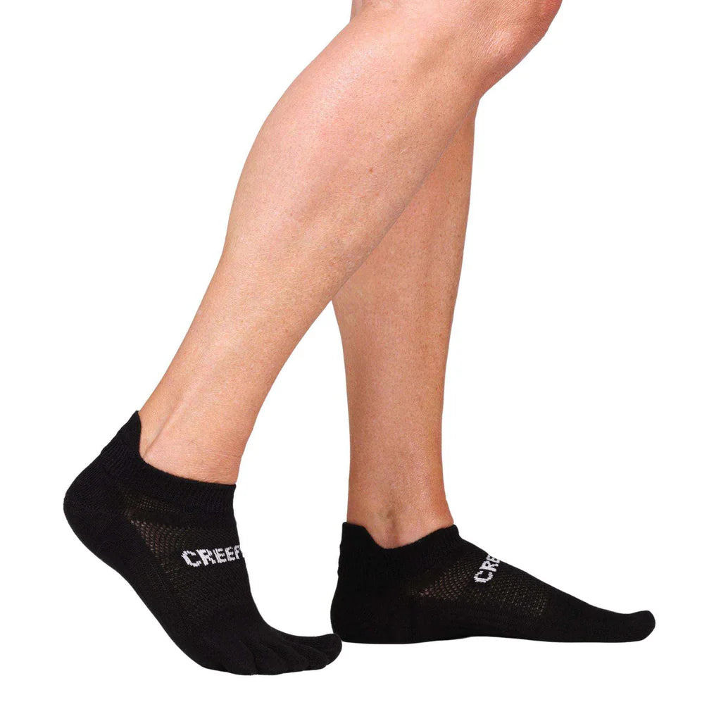 Creepers Merino Toe Socks | Low Ankle | Black
