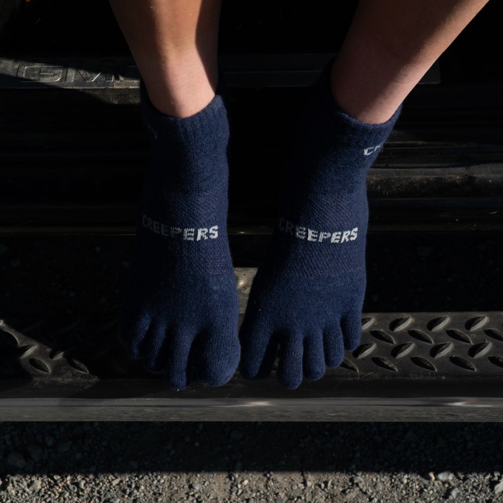 Creepers Merino Toe Socks | Quarter Crew | Dark Navy