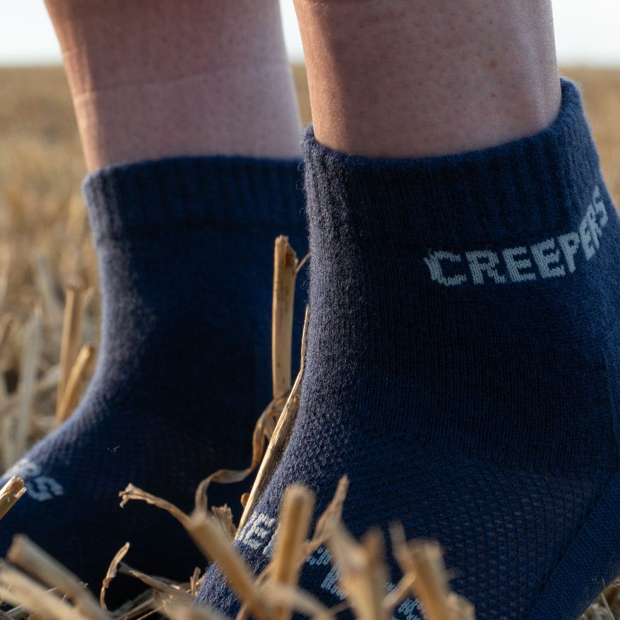 Creepers Merino Toe Socks | Quarter Crew | Dark Navy