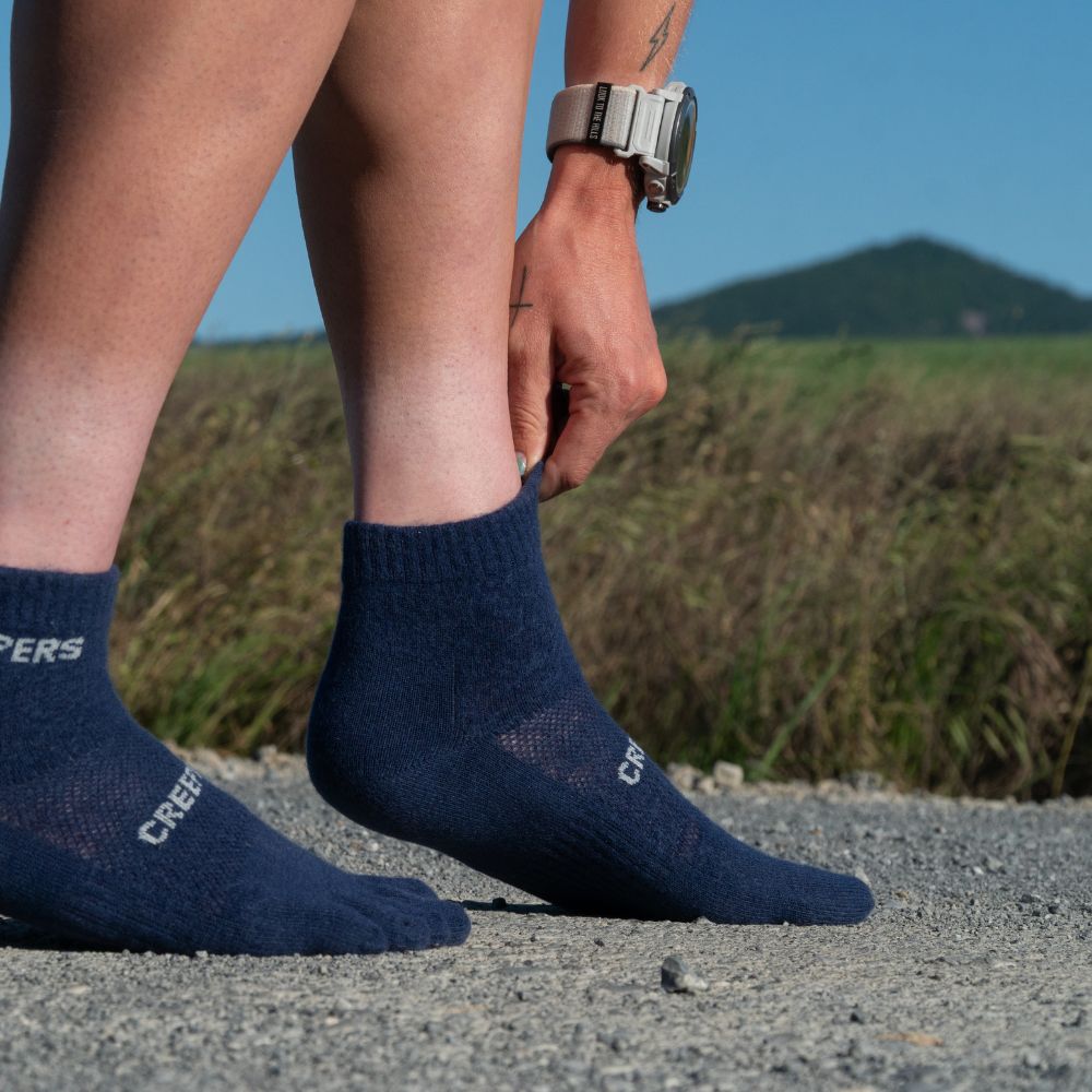 Creepers Merino Toe Socks | Quarter Crew | Dark Navy