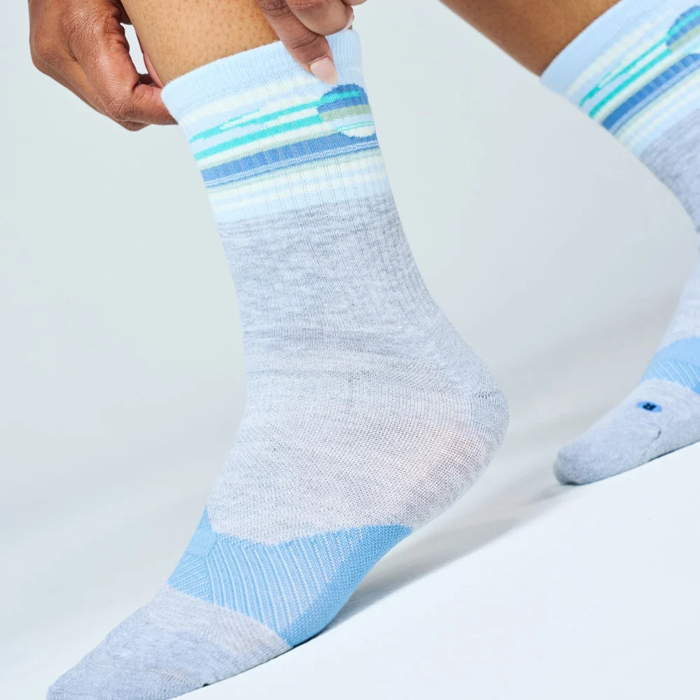 Feetures Trail | Max Cushion | Mini-Crew | Cloud Veil Blue