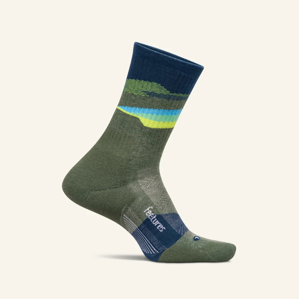 Feetures Trail | Max Cushion | Mini-Crew | Tectonic Green