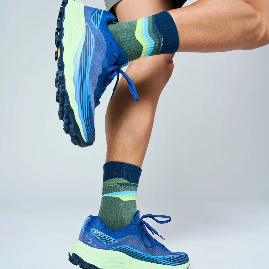 Feetures Trail | Max Cushion | Mini-Crew | Tectonic Green