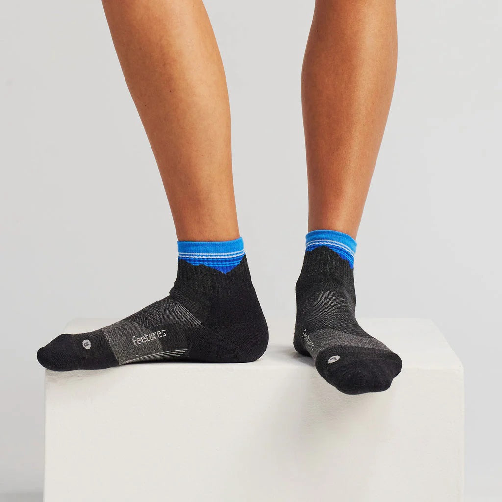 Feetures Trail | Max Cushion | Quarter Length | Blue Ridge Charcoal