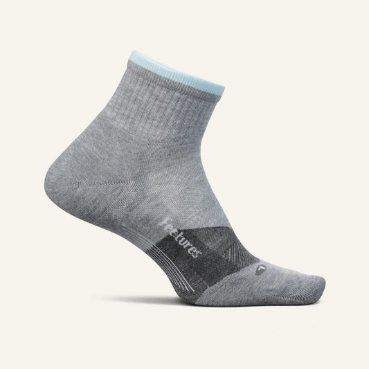 Feetures Trail | Max Cushion | Quarter Length | Light Grey