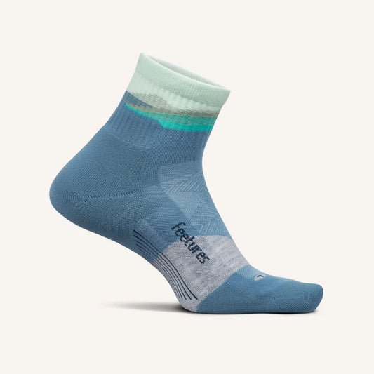 Feetures Trail | Max Cushion | Quarter Length | Tectonic Blue