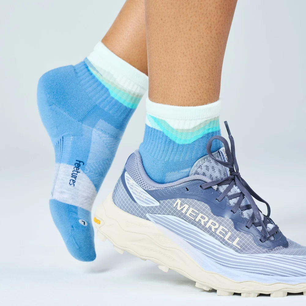 Feetures Trail | Max Cushion | Quarter Length | Tectonic Blue