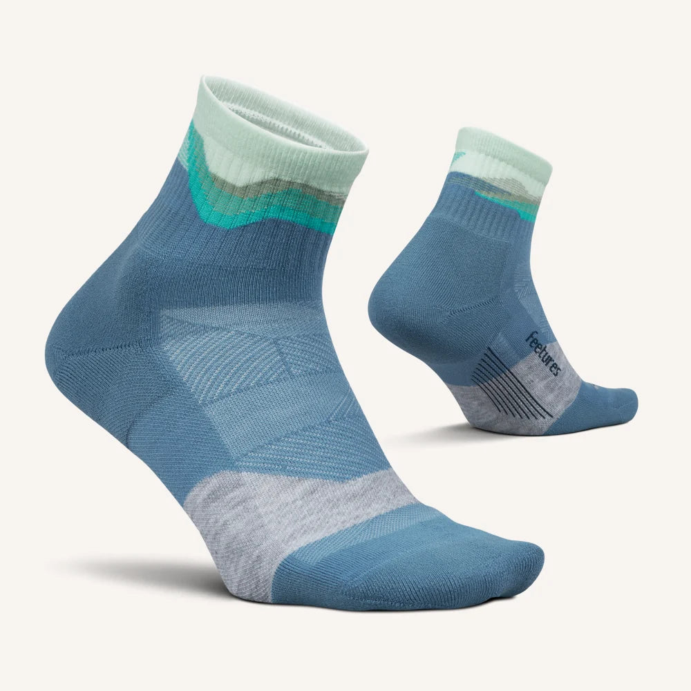Feetures Trail | Max Cushion | Quarter Length | Tectonic Blue