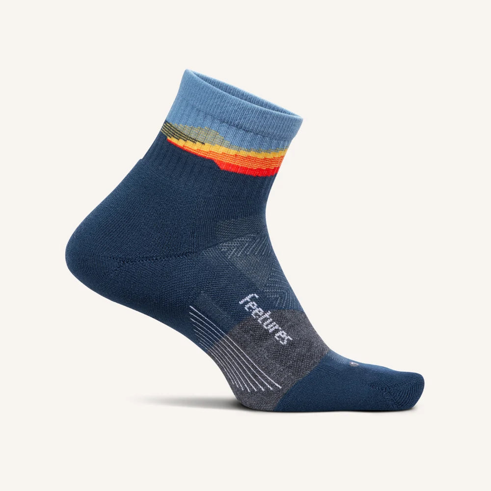 Feetures Trail | Max Cushion | Quarter Length | Tectonic Navy