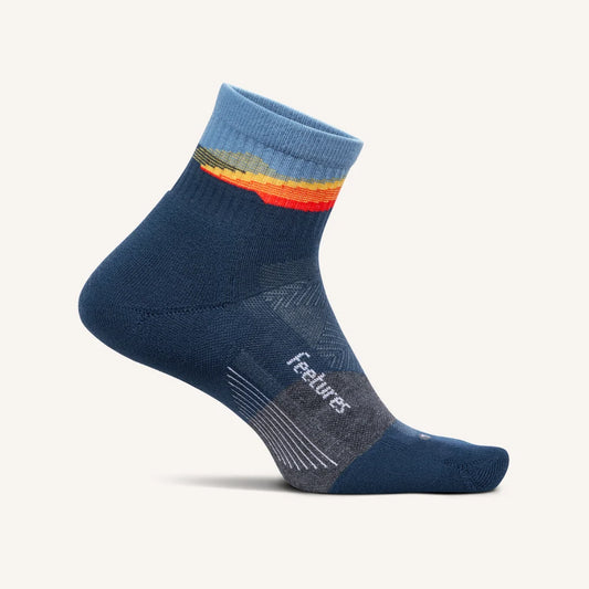 Feetures Trail | Max Cushion | Quarter Length | Tectonic Navy