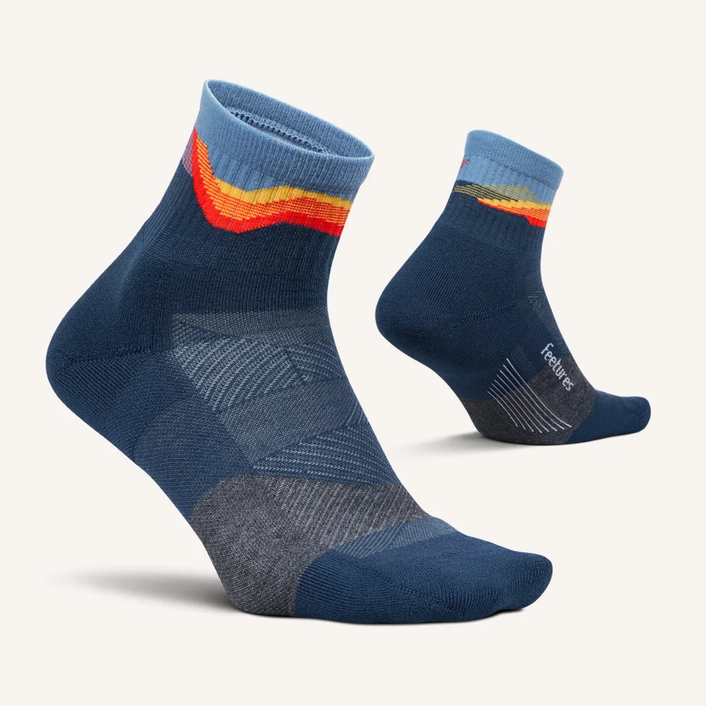 Feetures Trail | Max Cushion | Quarter Length | Tectonic Navy