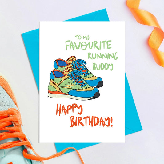 Happy Birthday Favourite Running Buddy | Greeting Card