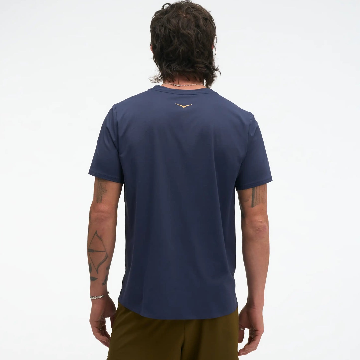 Hoka EveryRun Short Sleeve Tee | Varsity Navy / Gold | Mens