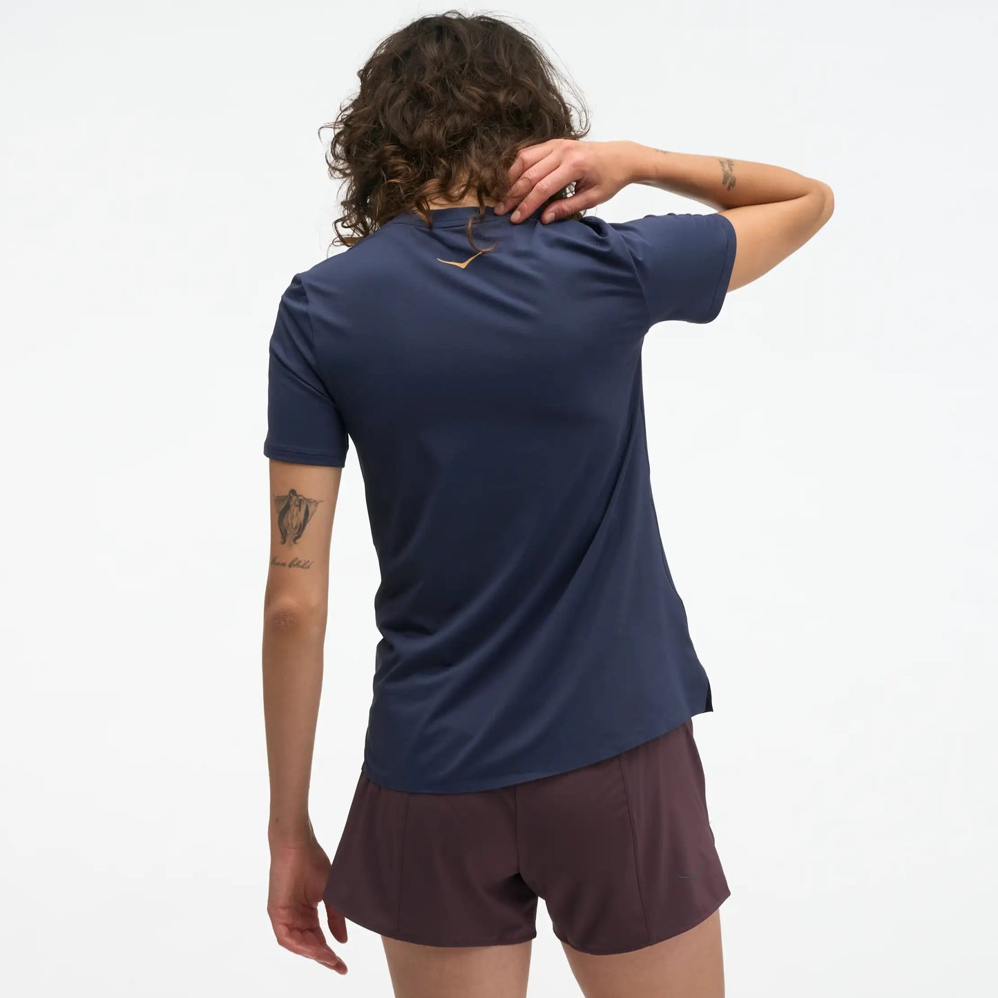 Hoka EveryRun Short Sleeve Tee | Varsity Navy / Gold | Womens