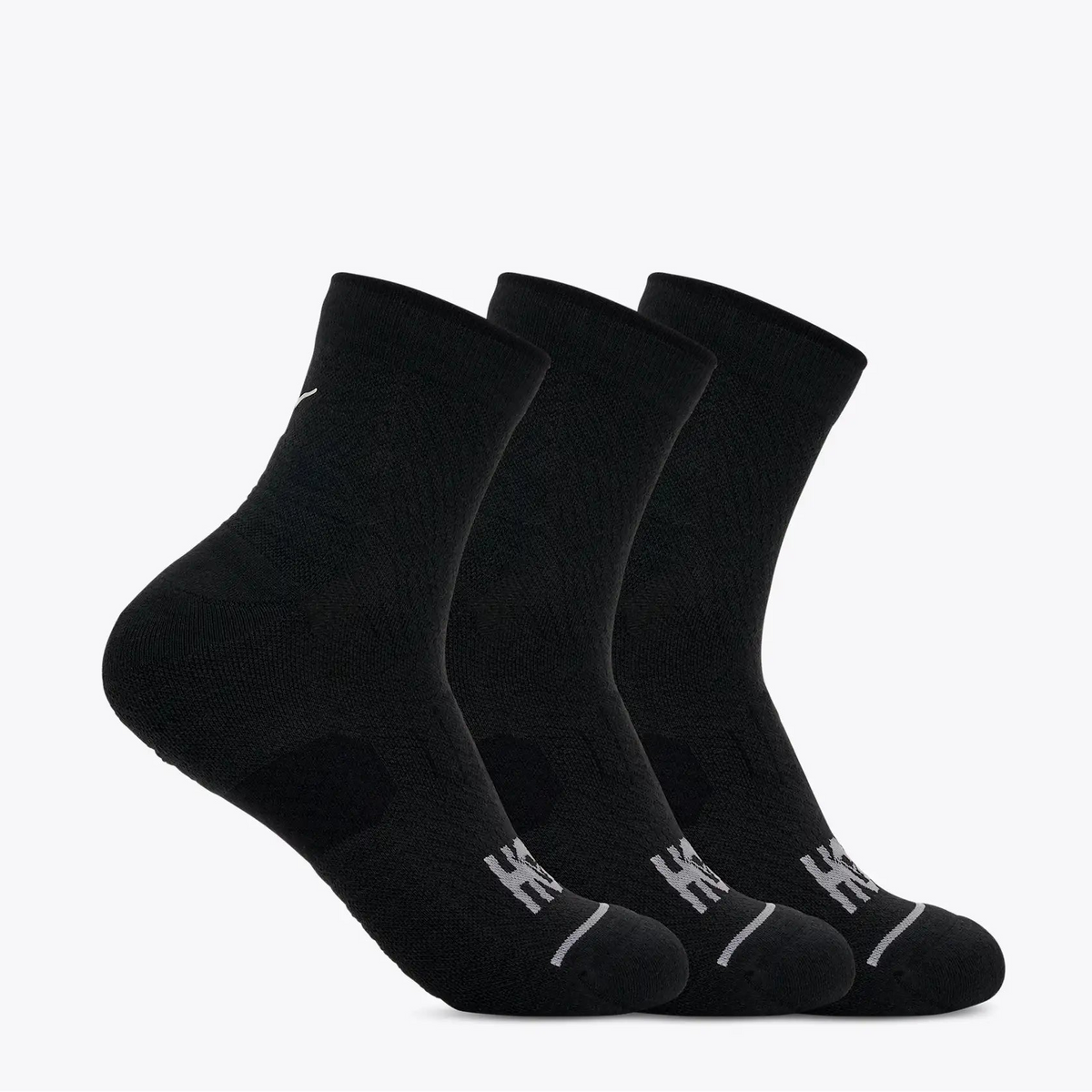 Hoka Quarter Run Sock | 3 Pack | Black / Black / Black
