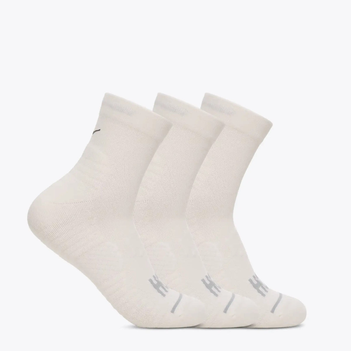 Hoka Quarter Run Sock | 3 Pack | White / White / White