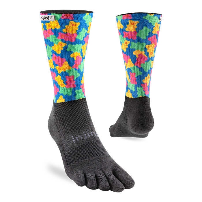 Injinji Trail Sock | Midweight | Crew Length | Gummy Bears