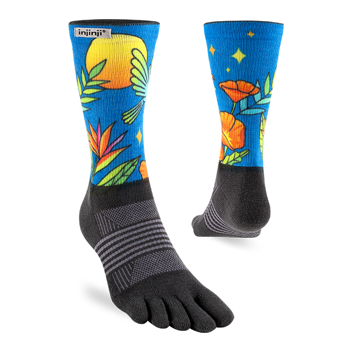 Injinji Trail Sock | Midweight | Crew Length | Parrot | Womens