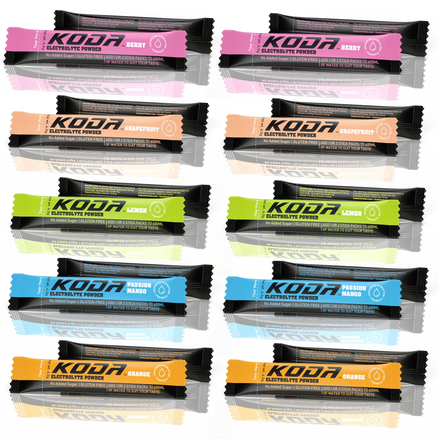 Koda Nutrition Electrolyte Powder Sticks | Mixed Pack of 50