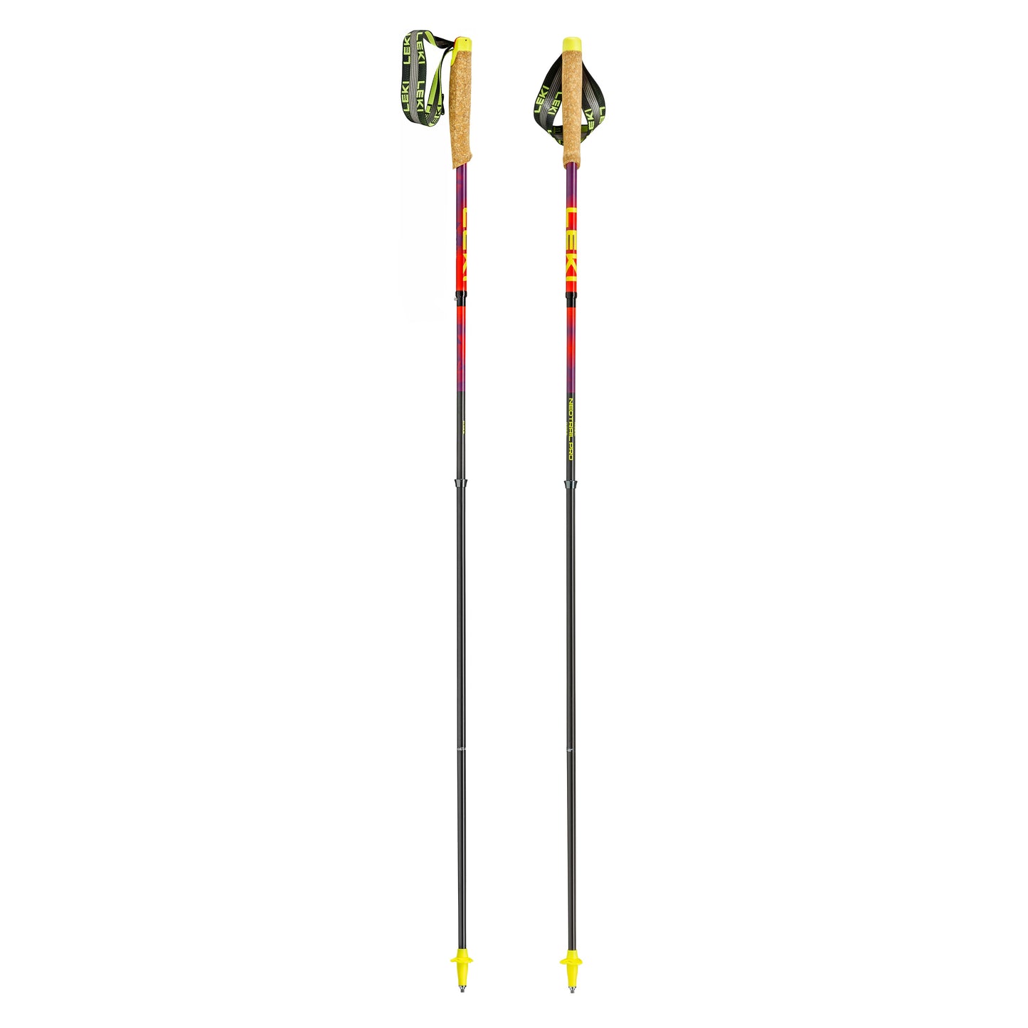 Leki Neotrail Pro FX.One Superlite Poles | Bright Red / Violet / Neon