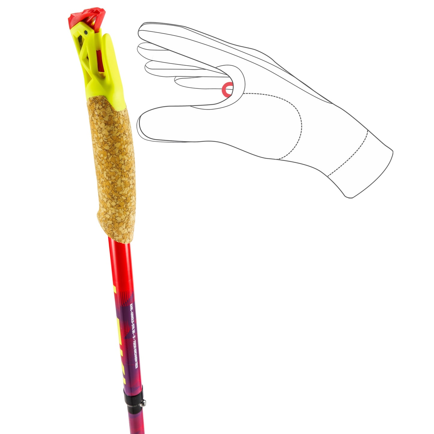 Leki Ultratrail FX.One Running Poles | Bright Red / Violet / Neon