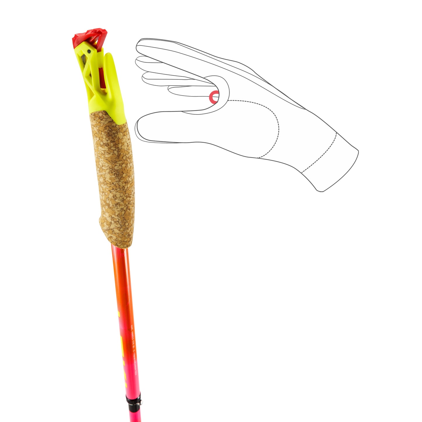 Leki Ultratrail FX.One Superlite Running Poles | Neon Pink / Pastel Orange / Neon