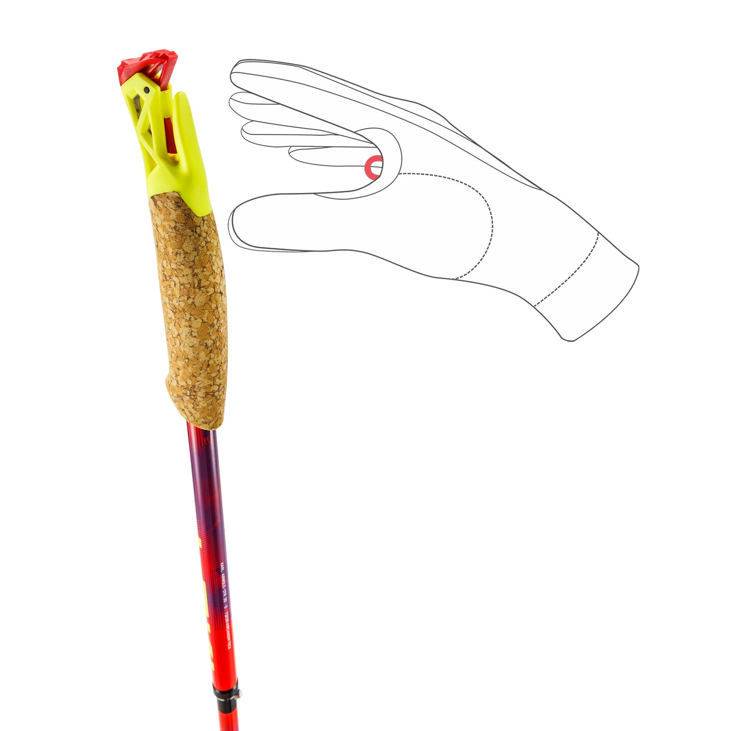 Leki Ultratrail FX.One Superlite Running Poles | Bright Red / Violet / Neon