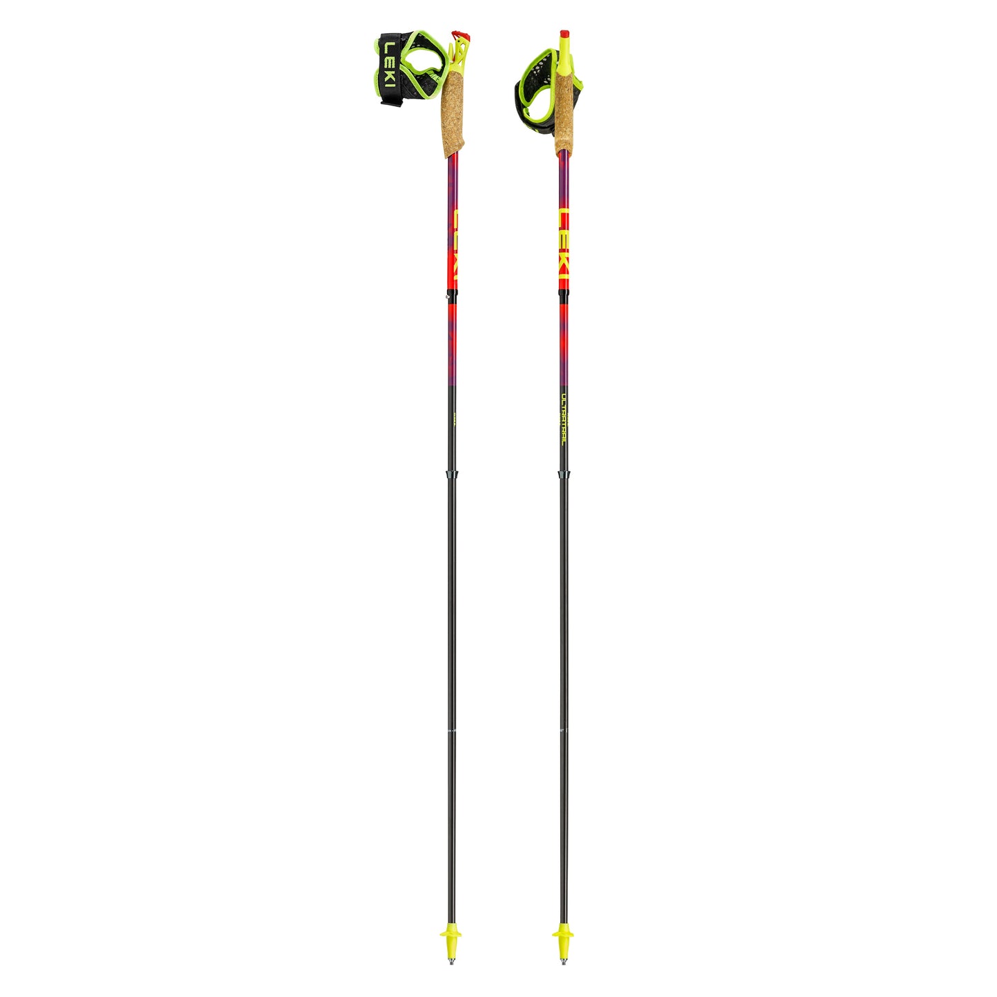 Leki Ultratrail FX.One Superlite Running Poles | Bright Red / Violet / Neon
