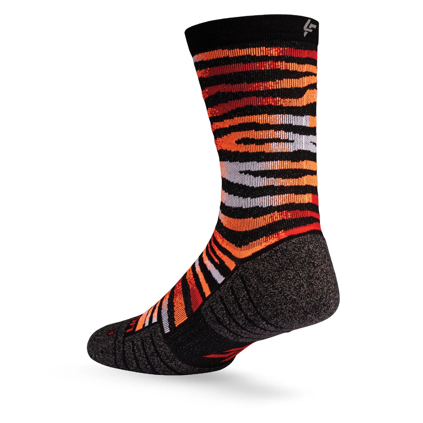 Lightfeet Performance Predator Socks | Midweight | Half Crew | Black / Red / Orange
