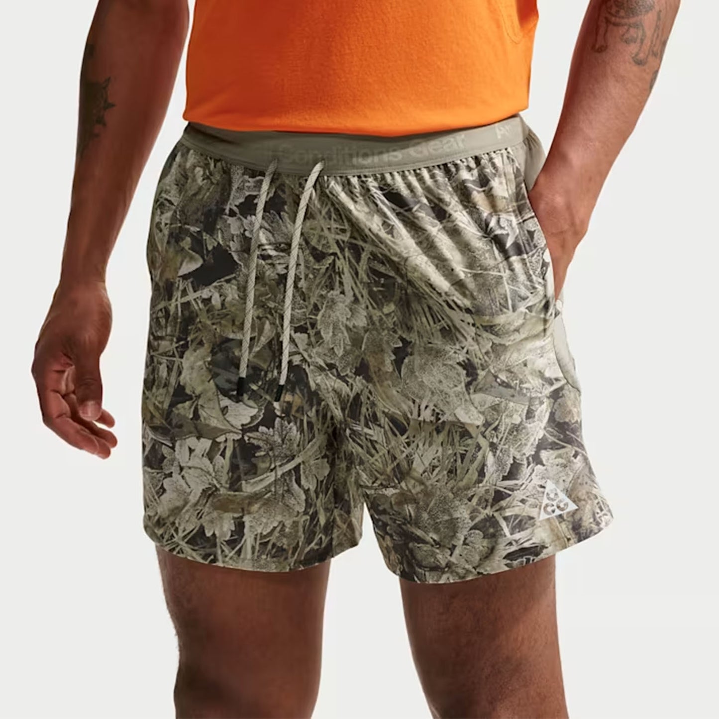 Nike ACG "Chamo Camo" Dri-FIT 6" Brief-Lined Shorts | Sequoia / Light Army / Summit White | Mens