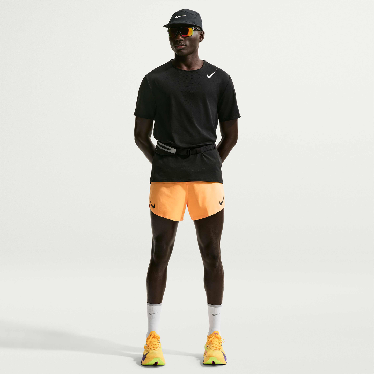 Nike AeroSwift 4" Shorts | Laser Orange / Black | Mens