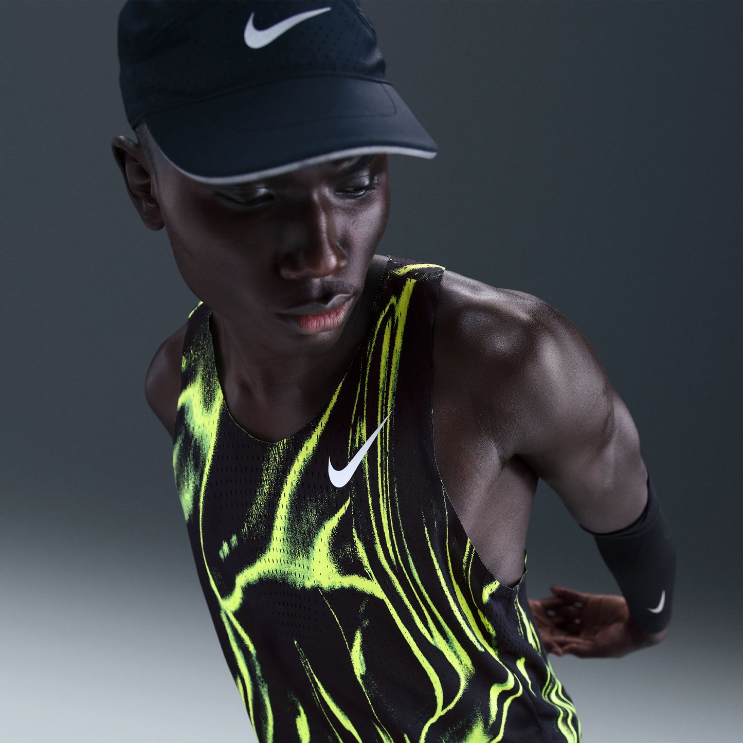 Nike AeroSwift Elite Entry Singlet | Volt / White | Mens
