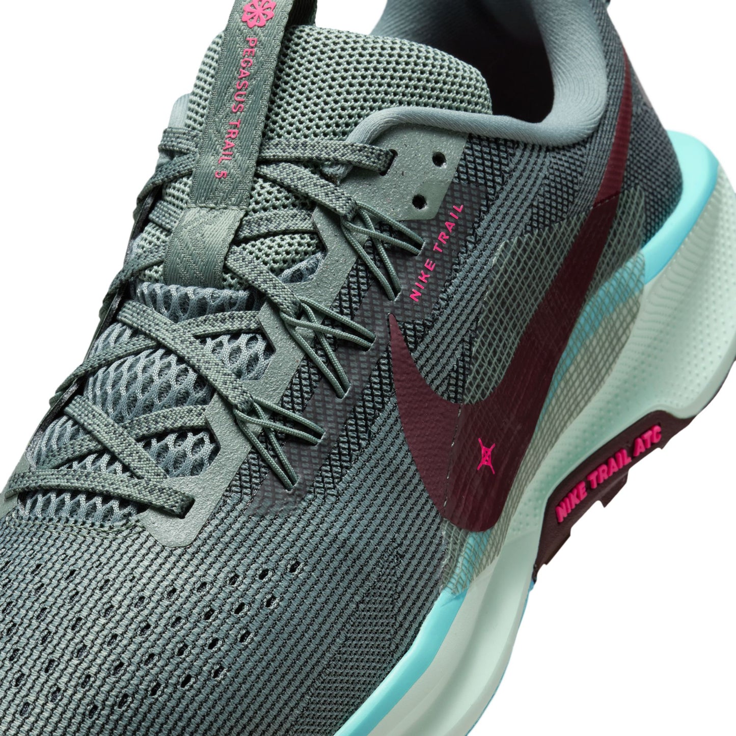 Nike Pegasus Trail 5 | Clay Green / Burgundy Crush / Bleached Turquoise | Mens