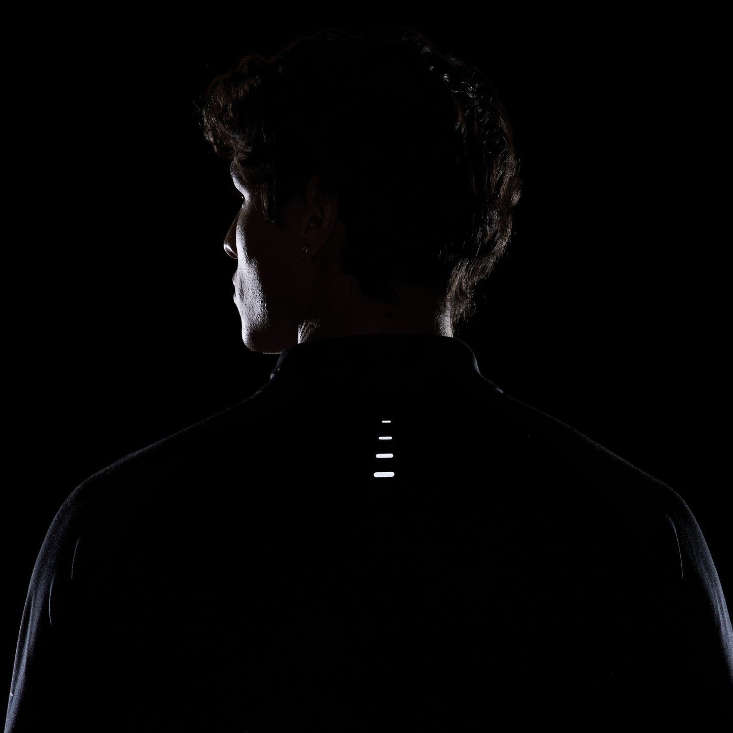 Nike Stride LS Tee | Black / Reflective Silver | Mens