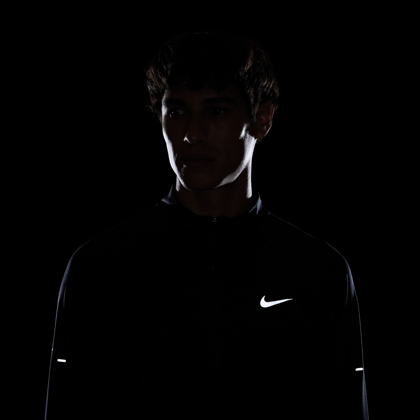 Nike Stride LS Tee | Black / Reflective Silver | Mens