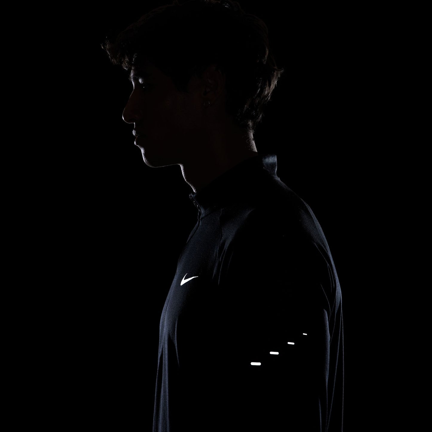 Nike Stride LS Tee | Black / Reflective Silver | Mens